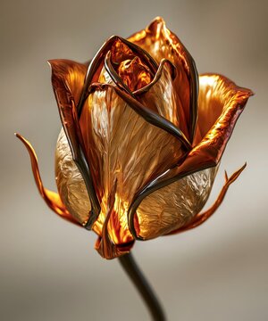 Golden metallic rose symbolizing luxury.
