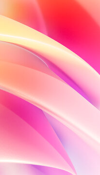Abstract curved shapes with soft pink and orange gradient background