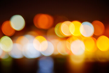 Abstract background of colorful blurred city lights bokeh © 2xwilfinger