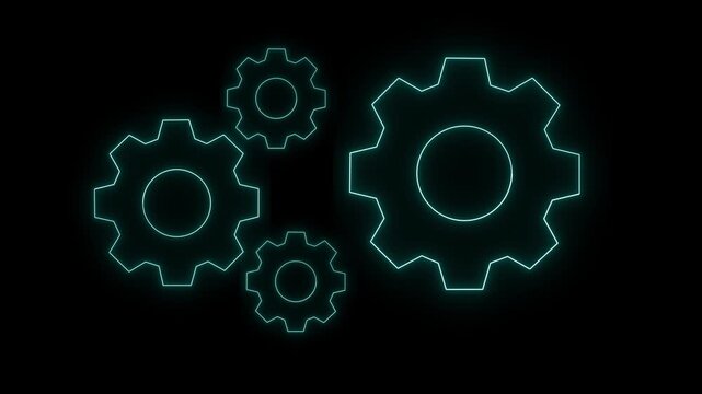 Blue interconnected gears illustration
