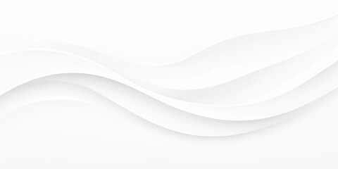 Fototapeta premium Abstract white soft 3d wave background with elegant layered curves, subtle depth, minimalist luxury style and clean flowing composition for modern presentations, websites and layouts.