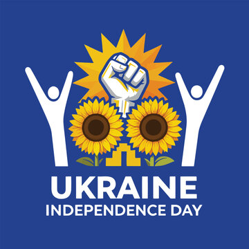 Ukraine Independence Day Greeting Card | Happy August 24 National Holiday Celebration with Ukrainian Flag and Freedom Theme