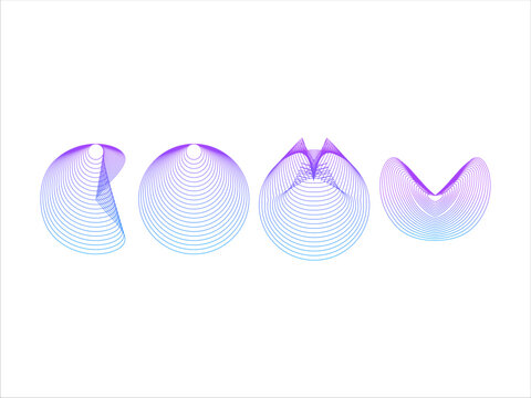 set of abstract circle lines design, geometric circles vector