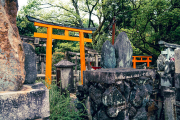 Small shrine within Fushimi Inari Shrine in Kyoto Japan