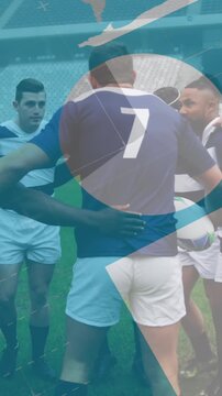 Animation of statistics over rugby players