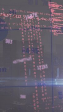 Animation of data processing over cityscape