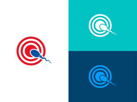 sperm logo icon vector illustration, isolated on white background