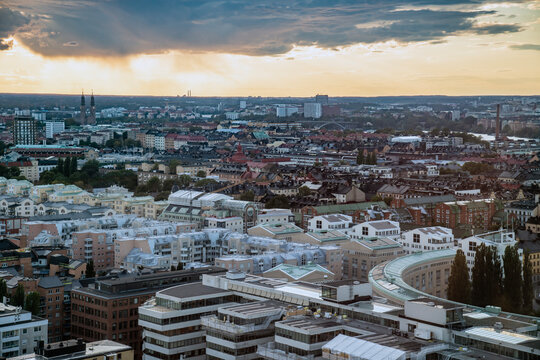 Aerial view of Stockholm City, Sodermalm district