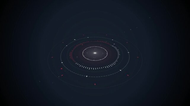 Futuristic circular interface hud animation displaying precise data telemetry in this high tech digital motion clip