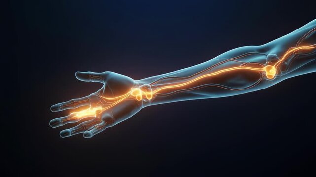 Peripheral Nerve Conduction Pathway in Translucent Hand and Forearm for Medical Education