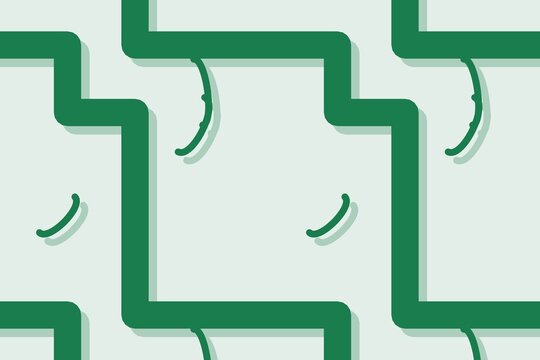 Green geometric seamless pattern, maze lines