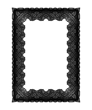 Black Dark Coquette Frame Romantic Floral Lace Transparent Dark Academia Gothic Vintage Banner For Invitation Poster and Photo