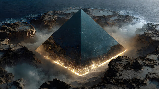 Massive crystal pyramid futuristic civilization digital artwork Pictures
