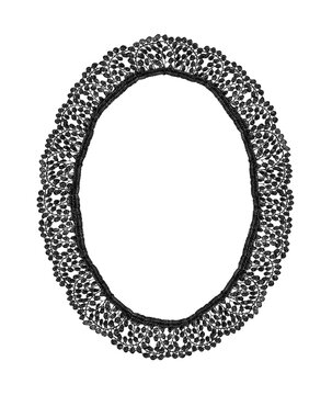 Black Lace Oval Frame Vintage Transparent Dark Coquette Dark Academia Romantic Gothic Invitation Decoration