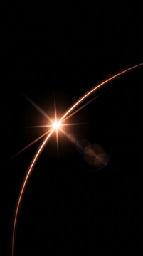 Solar eclipse in orange color
