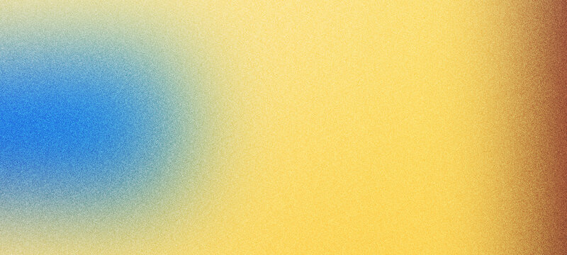 Abstract grainy gradient background showing blue and yellow blur