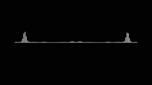Podcast microphone icon audio waveform animation on transparent background, dynamic music sound wave visualizer, audio equalizer spectrum background animation with alpha channel 4k