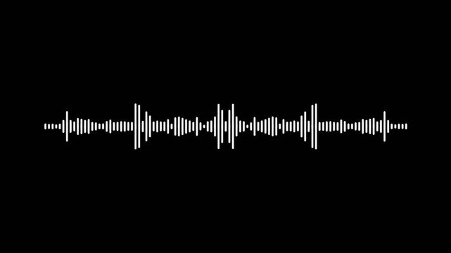 White music equaliser audio waveform spectrum animation, sound wave visualizer on transparent background with alpha channel, abstract digital frequency audio visualization 4k