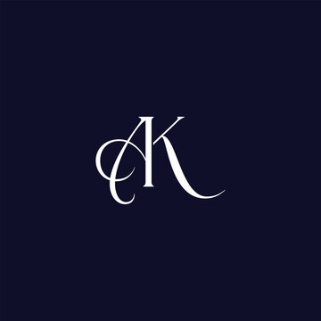 letters ak text logo design vector 