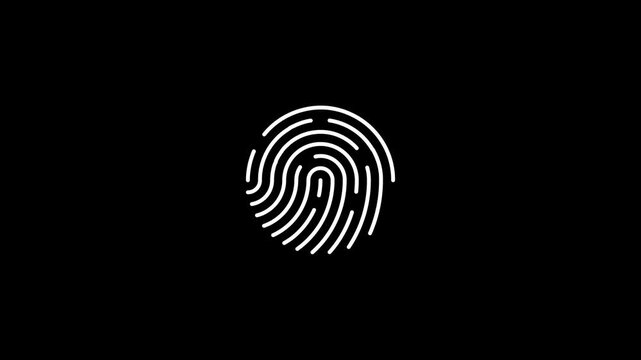 Animation of line sketch of fingerprint icon