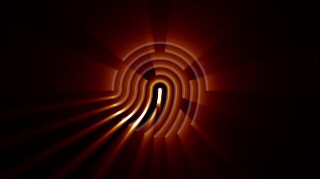 Animation of line sketch of fingerprint icon