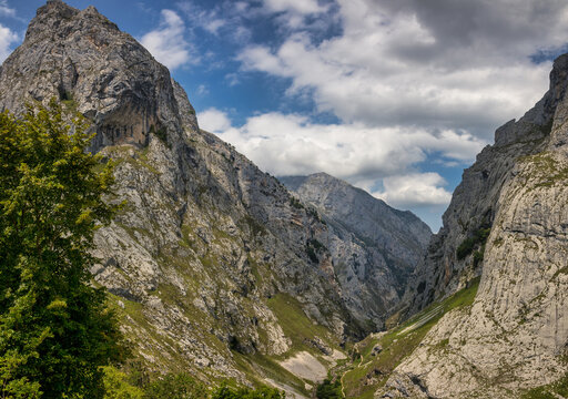 Panoramic view of the Canal del Tejo in asturias
