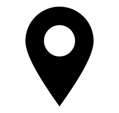 Map pin icon isolated on transparent background black location marker for navigation and destination point.