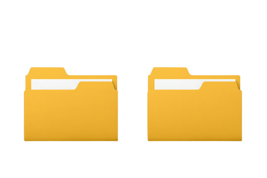 Yellow office file folder with tab