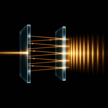  Fabry-P&eacute;rot Interferometer Multiple Beam Interference Fringes