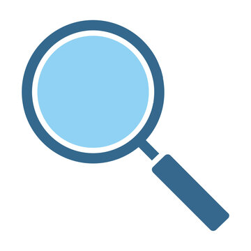 Magnifying glass icon with simple monoline design and clean smooth outlines isolated on a white background for a minimalist search interface concept