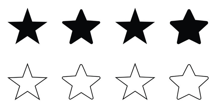 Four stars filled in, four empty. A visual rating scale of achievement, showing partial completion or a score of four out of eight.