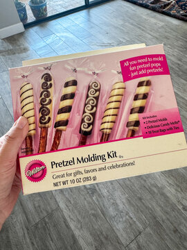 Mesa, Arizona - August 3, 2026: Wilton brand pretzel molding kit for treatmakers
