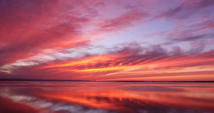 サロマ湖の夕焼け