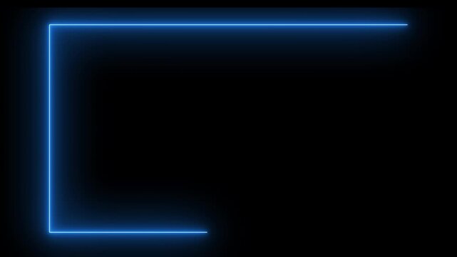 Dynamic blue neon light bar expanding horizontally on a dark background creating a modern digital