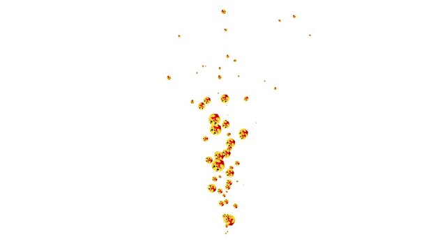 Charming heart-eyes emoji reaction bubbles floating upward on clean white background in 4K
