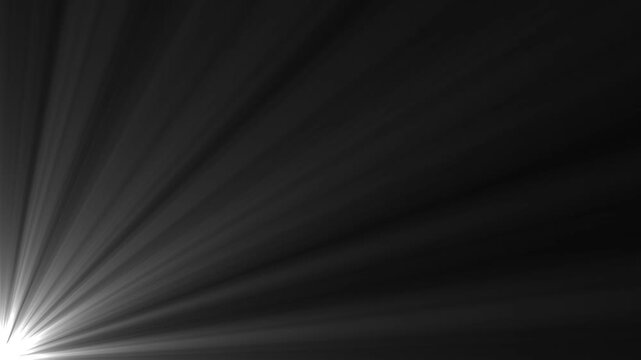 Set of 3 Soft Perspective Sun Light Rays Overlays. Loop ready clips for placement over existing footage to add volumetric light beams. White sun flare shining rays effect on black chroma key alpha