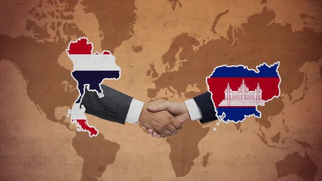 High Quality Animation Featuring Handshake of Thailand and Cambodia