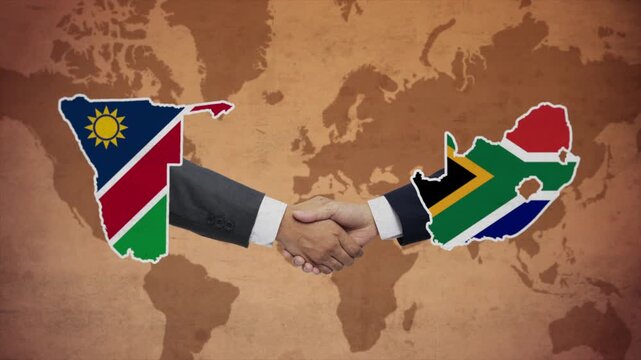 High Quality Animation Featuring Handshake of South Africa and Namibia