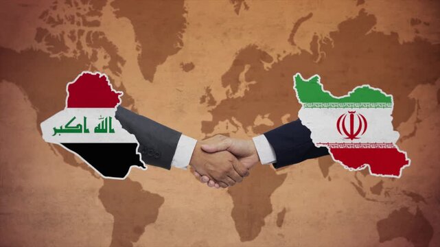 High Quality Animation Featuring Handshake of Iran and Iraq
