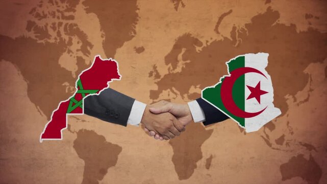 High Quality Animation Featuring Handshake of Morocco and Algeria