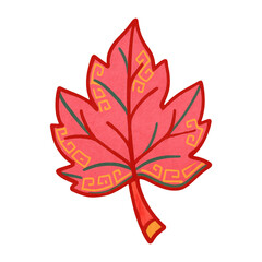 Fototapeta premium PNG Vibrant autumn leaf illustration
