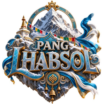 Pang Lhabsol Premium Mountain Festival Typography Isolated PNG