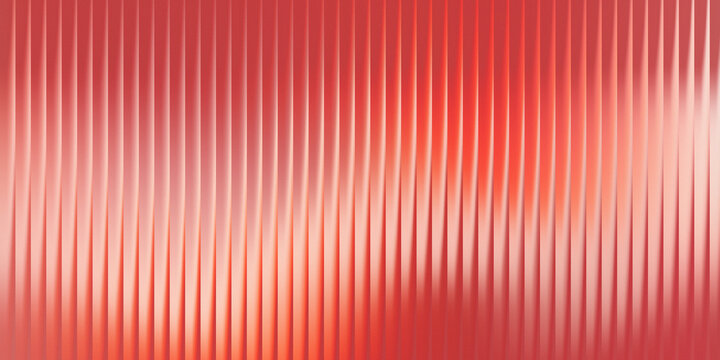 3d rendering, abstract red and coral gradient background with vertical lines texture