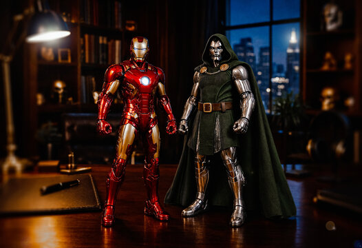 Iron Man, Doctor Doom, Marvel Comics Characters Action Figures, London, United Kingdom - August 2026
