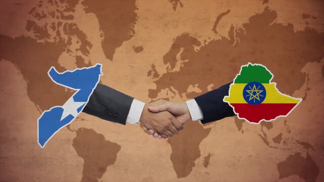 High Quality Animation Featuring Handshake of Somalia and Ethiopia