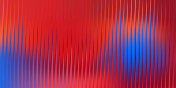 3d rendering, abstract red blue gradient vertical lines background