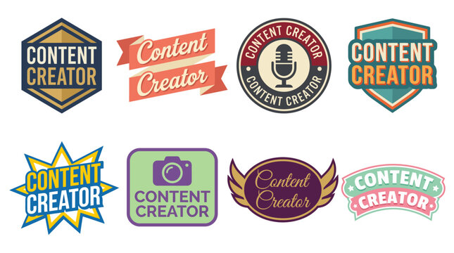 Explore a vibrant collection of content creator logos featuring diverse designs for branding and marketing across various platforms for casual and professional use.