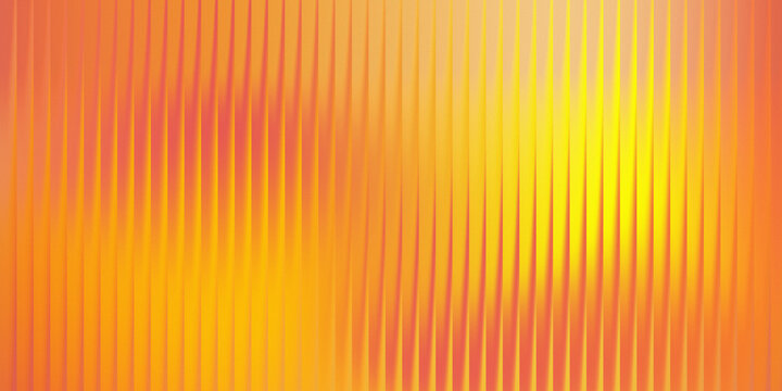 3d rendering, abstract bright orange yellow ribbed background with vertical lines