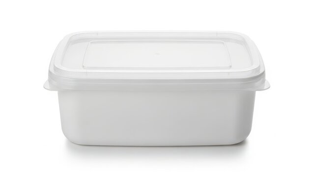Clear plastic food storage container with lid