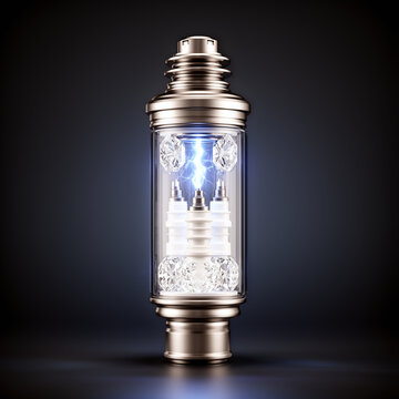 Futuristic Technological Core with Glowing Blue Energy